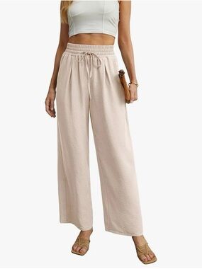 Palazzo Pants in Light Beige